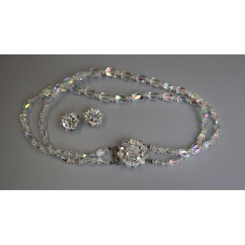 71 - Crystal necklace & crystal earrings