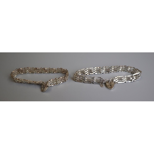 73 - 2 silver gate bracelets