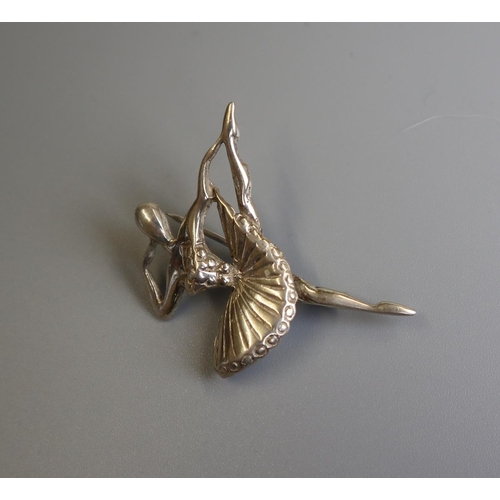 93 - Silver ballerina brooch