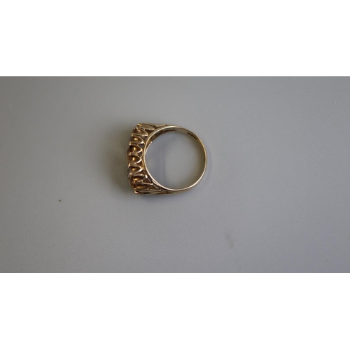 117 - Gold 3 stone citrine set ring - Size N