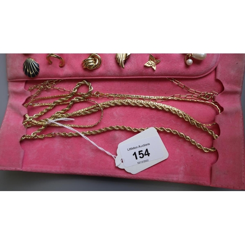 154 - Roll of gold plated jewellery