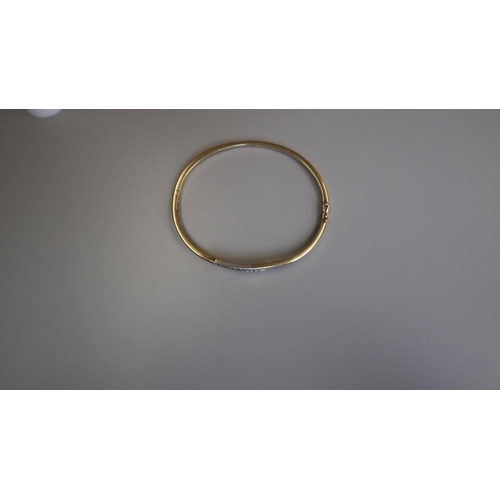 156 - Gold & diamond set bangle