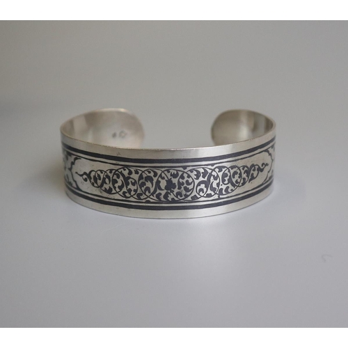 162 - Silver and enamel bangle