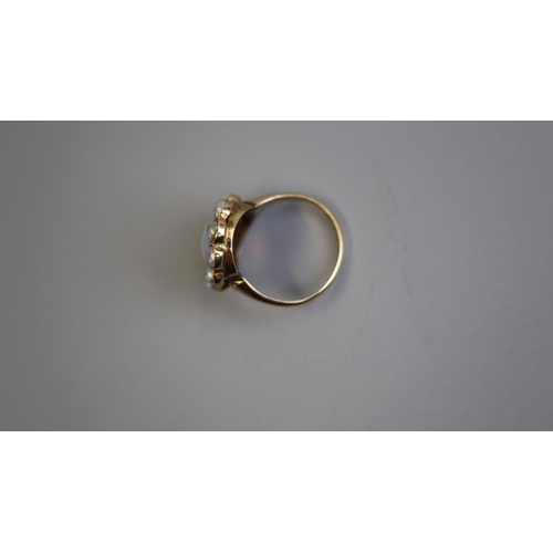 177 - 18ct gold opal & pearl set ring - Size J½