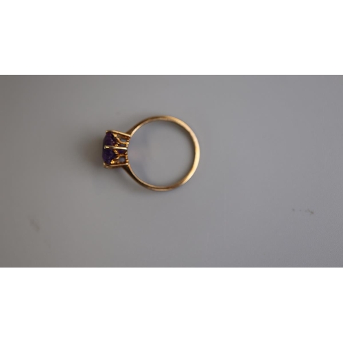 200 - Rose gold amethyst set ring - Size V