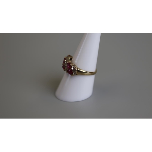 204 -  Ruby and diamond ring - Size P