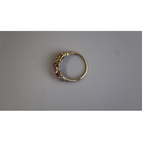 204 -  Ruby and diamond ring - Size P