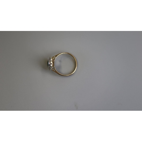 208 - Gold cluster ring - Size N