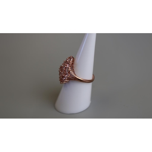 221 - Rose gold stone set ring - Size K