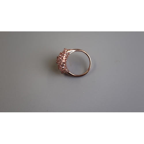 221 - Rose gold stone set ring - Size K