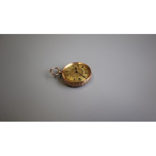 229 - 14ct gold fob watch A/F