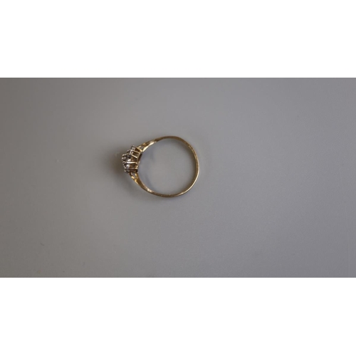 248 - Gold diamond cluster ring - Size P