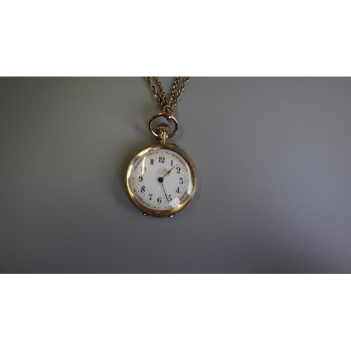 256 - 18ct gold watch with gold chain