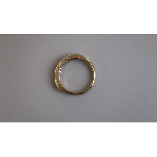 267 - Gold sapphire & diamond half hoop ring - Size O