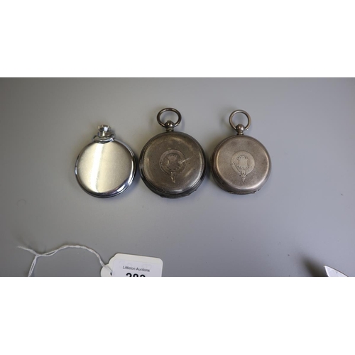 283 - 2 silver pocket watches and another