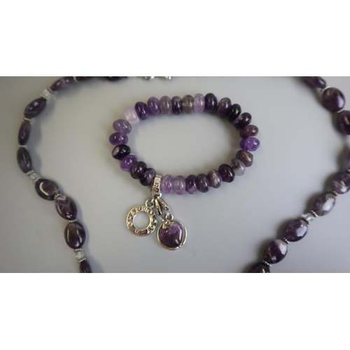 300 - Silver amethyst necklace and bracelet