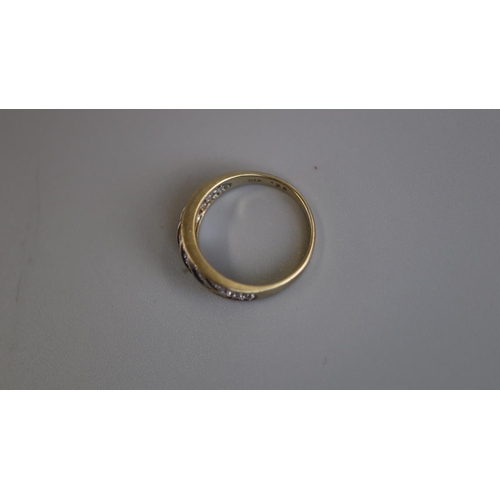 63 - Gold diamond set ring - Size P