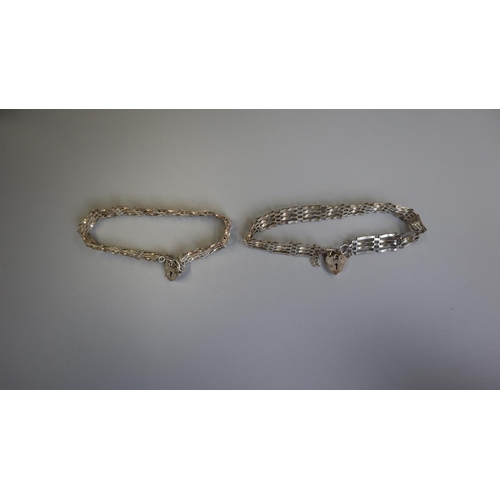 73 - 2 silver gate bracelets