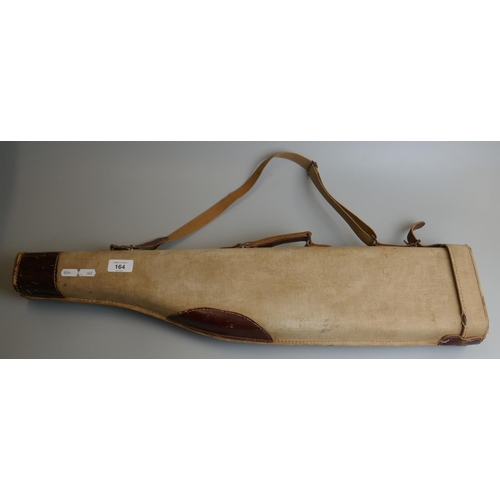 164 - Early 1900s leather/canvas leg of mutton gun case