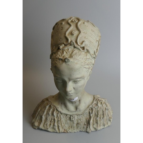 165 - Adam Dworski studio pottery bust - Approx height: 29cm