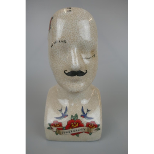 180 - Ceramic Phrenology head - Approx height: 24cm