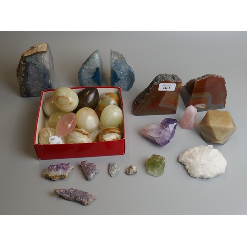 209 - Collection of crystals together with soapstone eggs