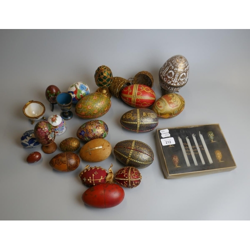 212 - Collection of ornamental eggs