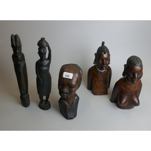 220 - Collection of African carved figures