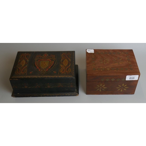 233 - Cigarette box together with inlaid box