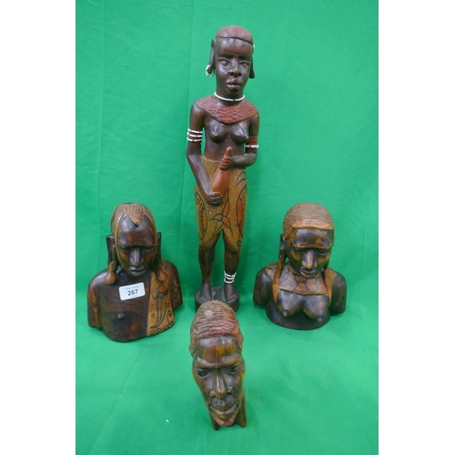 267 - Collection of African carved figures