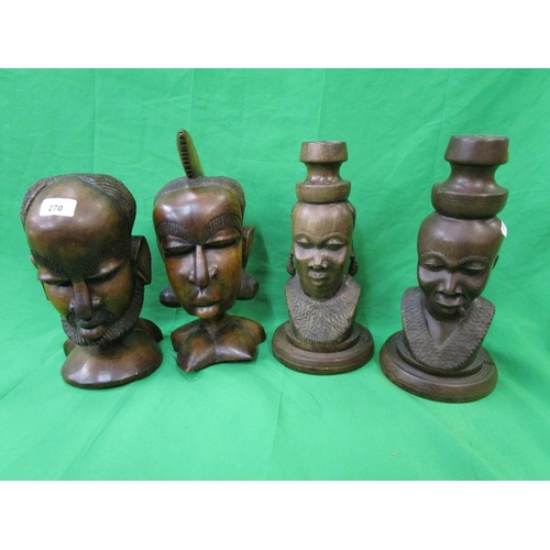 270 - Collection of African carved figures