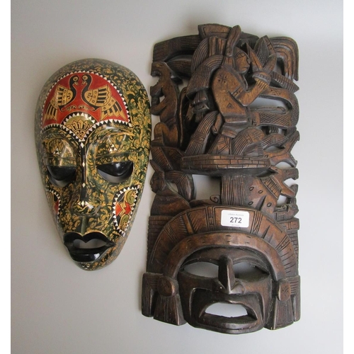 272 - 2 carved tribal masks