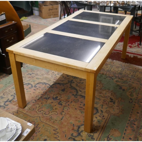 305 - Granite top kitchen table - Approx size: L: 180cm W: 90cm H: 75cm