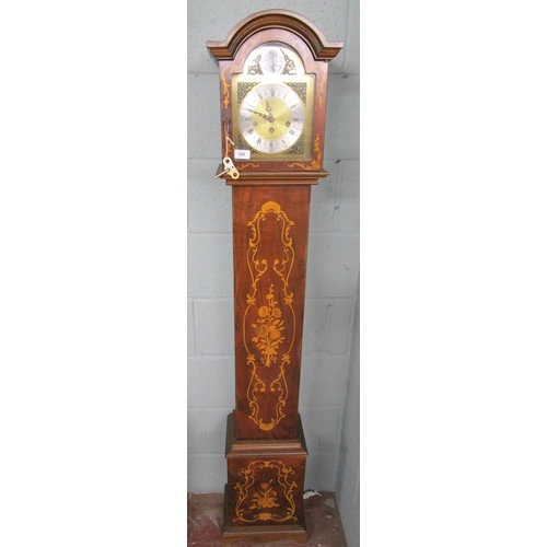 320 - Inlaid cased Grandmother clock