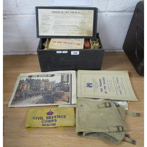 326 - Air raid first aid kit etc
