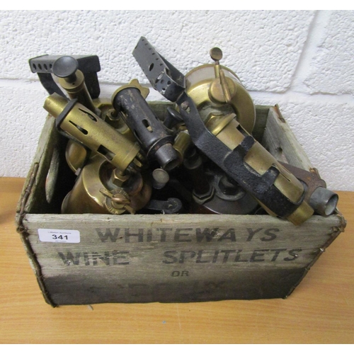 341 - Collection of brass blow torches