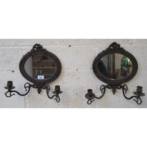428 - Pair of metal mirror sconces - 1 A/F