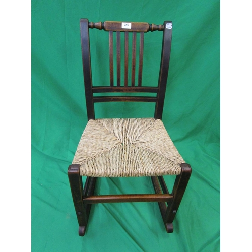 453 - Rush seated rocking chair