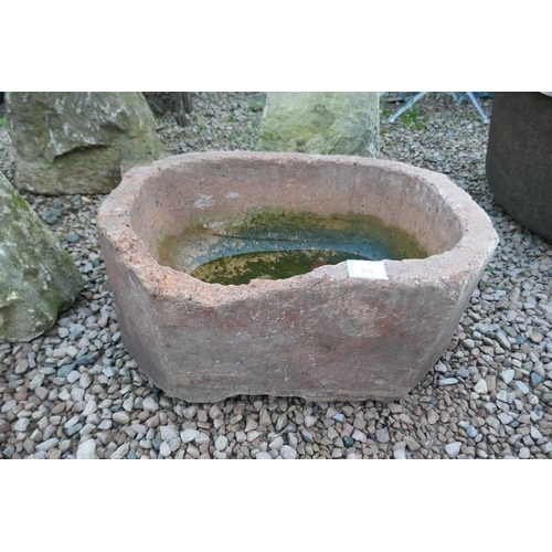 479 - Stone trough - Approx size L 64 cm W 46 cm H 32cm