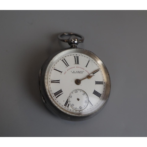 89 - Hallmarked silver pocket watch - The Express English Lever by J.G. Graves Errington Watch Co. c1890