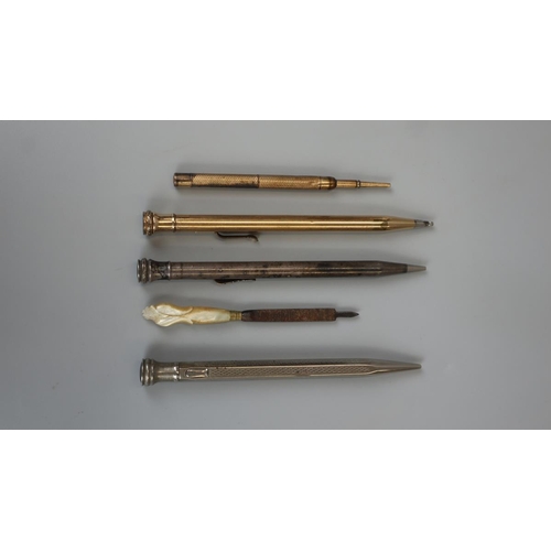 93 - Collection of propelling pencils to include rolled gold and silver plate