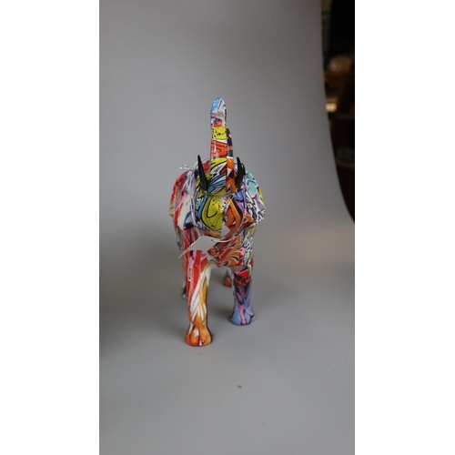 116 - Large & colourful elephant figurine - Approx height: 28cm