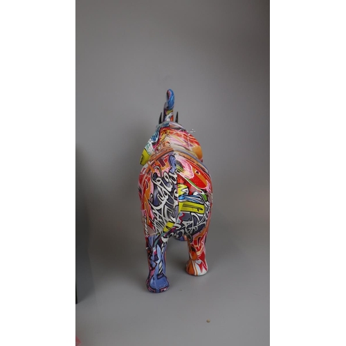 116 - Large & colourful elephant figurine - Approx height: 28cm