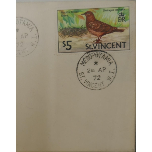 156 - Stamps - St Vincent modern village cancels on covers