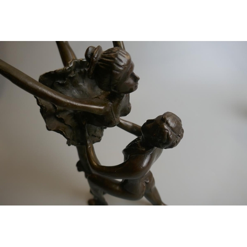 260 - Bronze figure of ballerinas - Approx height: 27cm