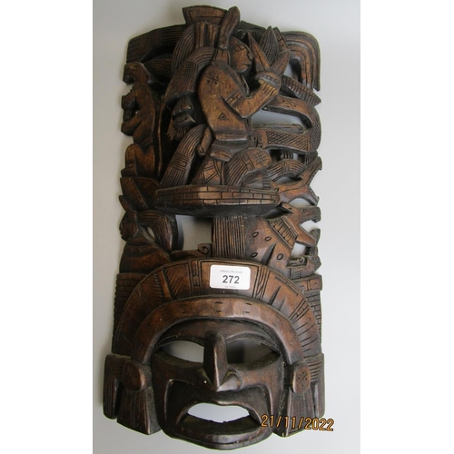 272 - 2 carved tribal masks