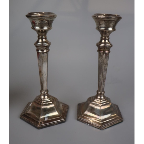 28 - Pair of hallmarked silver candlesticks