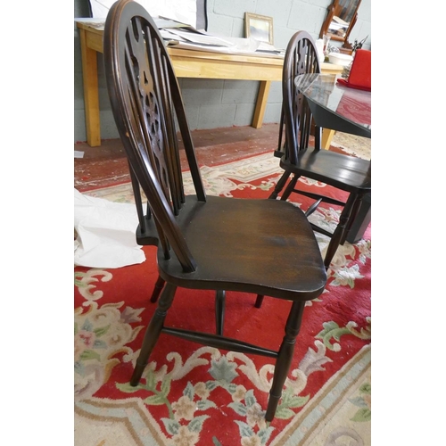 285 - Set of 6 wheelback dining chairs