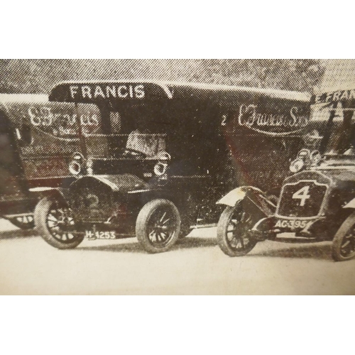 300 - Framed picture of E. Francis furniture shop vans in Euston Place Leamington Spa