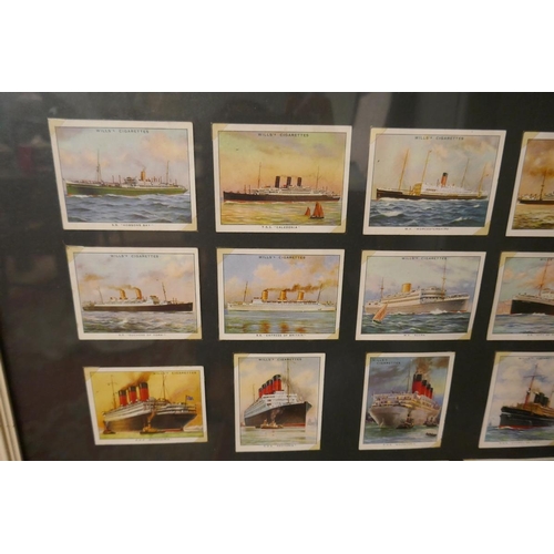 301 - Framed cigarette cards - Nautical theme